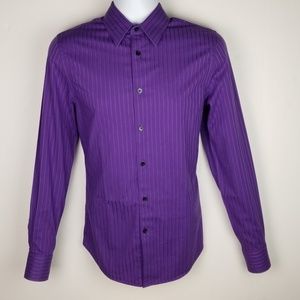 Express Fitted Stretch Cotton Button Down Shirt
